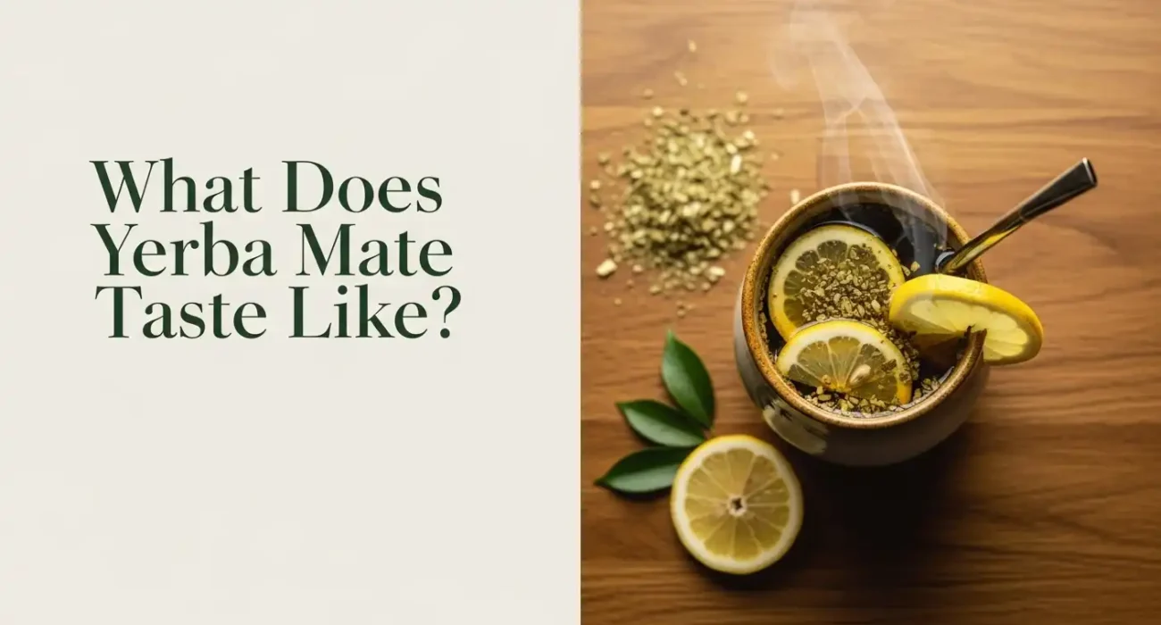 Brewed yerba mate in a traditional gourd with a bombilla straw showing the earthy color and texture of the drink